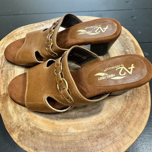 A2 by Aerosoles Open Toe Heel Sandals Tan/Light Brown Women's Size 7M - Picture 2 of 5